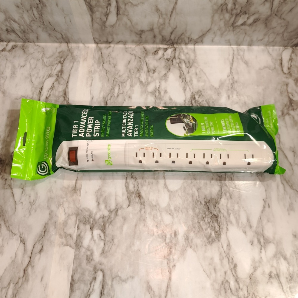 Greenlite Tier 1 Advanced Power Strip 7‎ Outlet Surge Protection Ideal For PC/TV